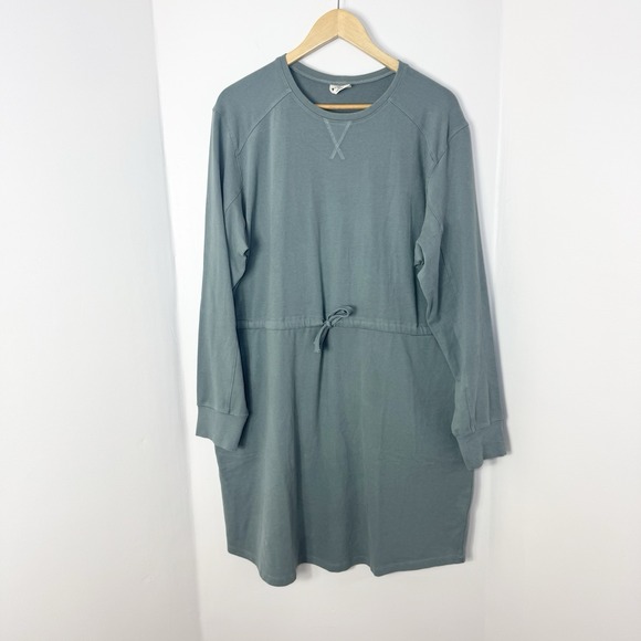 Pact Dresses & Skirts - Pact CloudKnit Sweatshirt Dress XL Comfortable Casual River Rock Organic Cotton